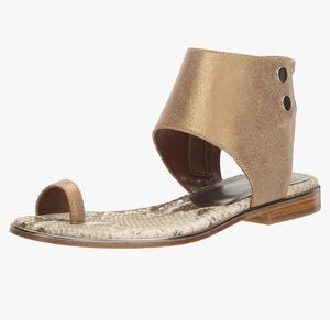 Donald J. Pliner Women's Lorel Toe Ring Brown Snake Print Sandals